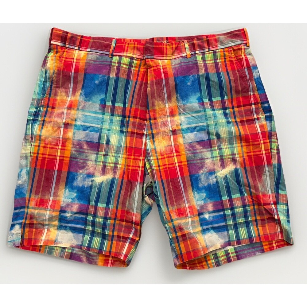 Polo Ralph Lauren Golf Swim Mens 38 Shorts Liner Madras Plaid Preppy Classic